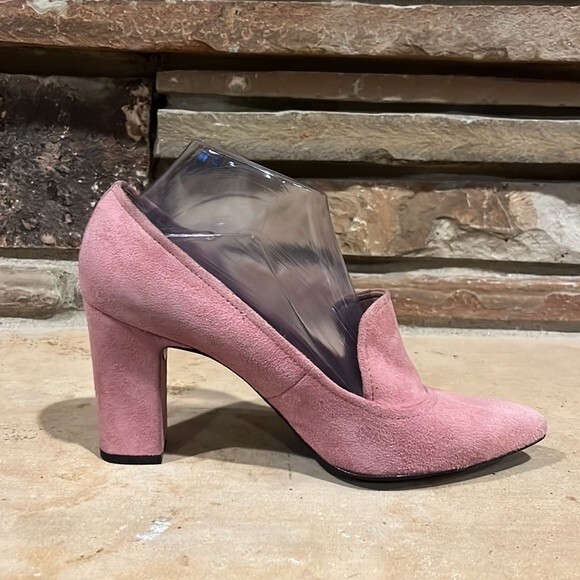 Donald Pliner Heyde Suede Point Toe Heels Dusty Rose - Picture 4 of 8